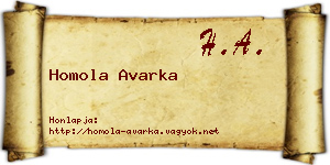 Homola Avarka névjegykártya